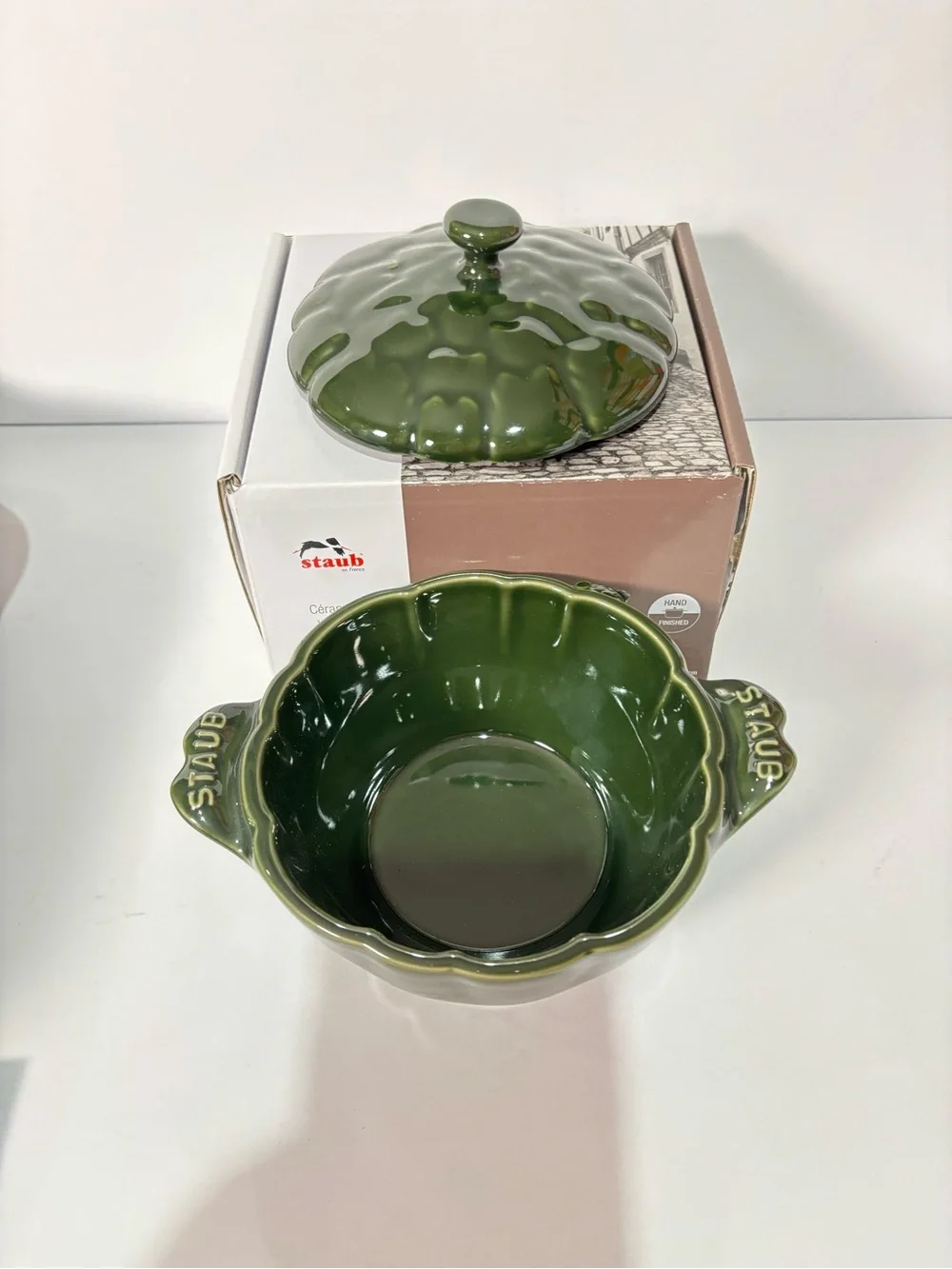 Staub Dark Green Artichaut Ceramic Cocotte